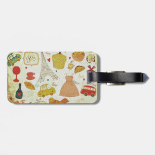 luggage tag, vintage,paris, eiffel tower tag