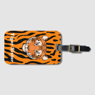 Luggage tag w/Address slot "Tiger Sister" theme
