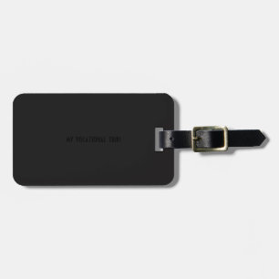 luggage tag w/ leather strap