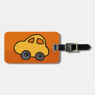 Luggage Tag w/ leather strap cute car