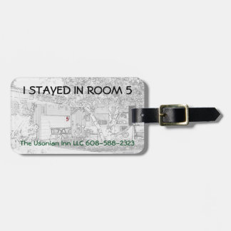 Luggage Tag w/ leather strap -"I stayed in room 5"