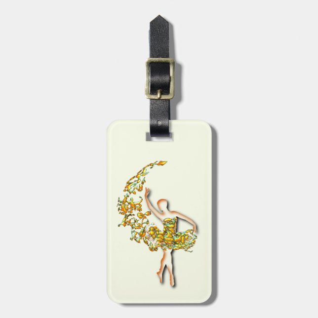Luggage Tag with Ballet Dancer Girl - Ballerina (Front Vertical)
