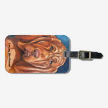 Luggage tag with bloodhound