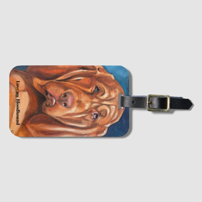 Luggage tag with bloodhound (Front Horizontal)