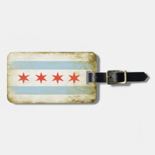 Luggage Tag with Cool Chicago Flag