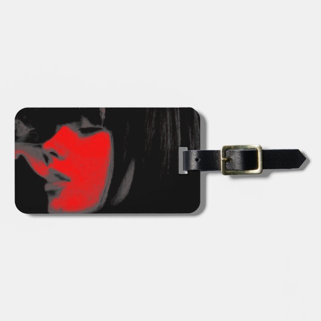 Luggage Tag with Cool Girl Print (Front Horizontal)