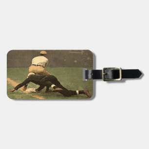 Luggage Tag with Cool Vintage Baseball Print