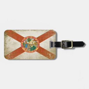 Luggage Tag with Distressed Flag from Florida