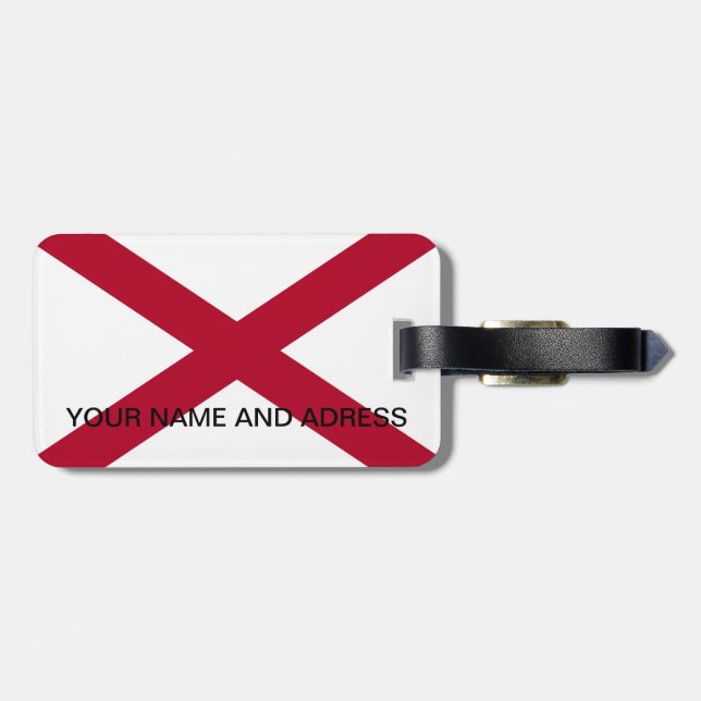 Luggage Tag with Flag of  Alabama (Back Horizontal)