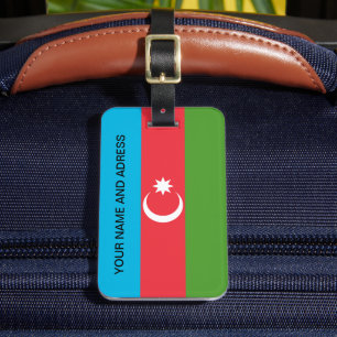 Luggage Tag with Flag of Azerbaijan