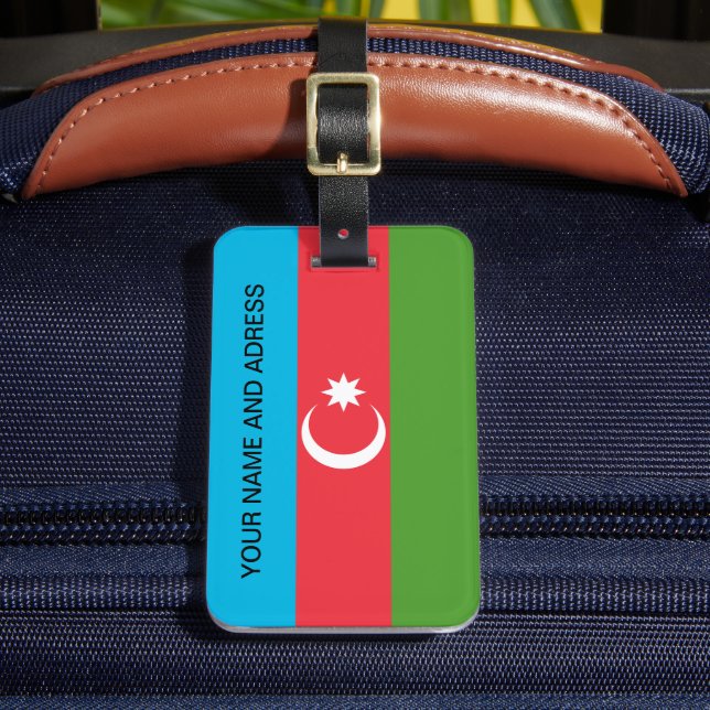 Luggage Tag with Flag of Azerbaijan (Front Insitu 2)