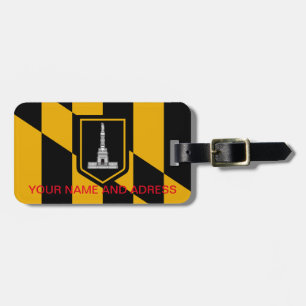 Luggage Tag with Flag of Baltimore City, USA
