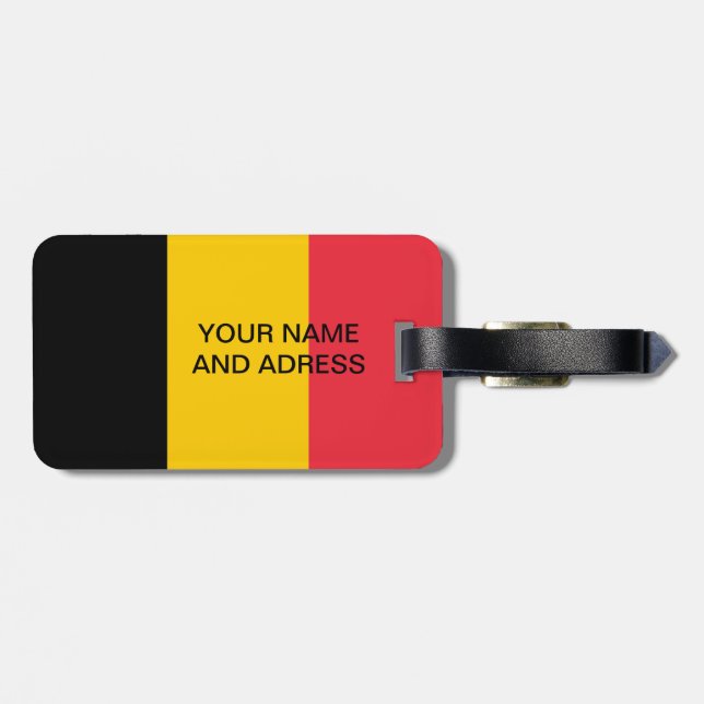 Luggage Tag with Flag of Belgium (Back Horizontal)