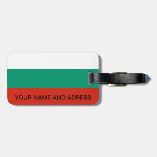Luggage Tag with Flag of  Bulgaria (Back Horizontal)