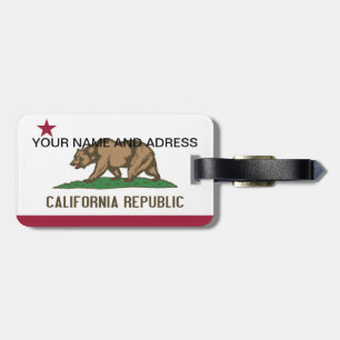 Luggage Tag with Flag of California, USA