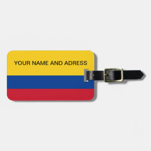 Luggage Tag with Flag of Colombia
