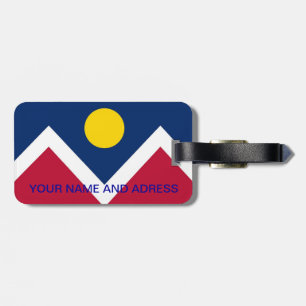 Luggage Tag with Flag of Denver, Colorado