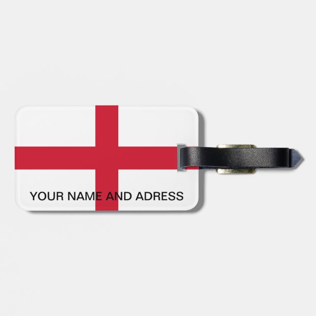 Luggage Tag with Flag of England (Back Horizontal)