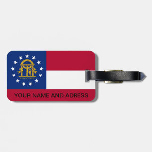 Luggage Tag with Flag of Georgia, USA
