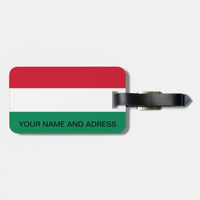 Luggage Tag with Flag of Hungary (Back Horizontal)
