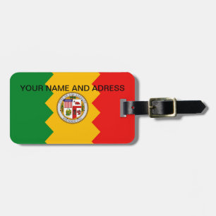 Luggage Tag with Flag of Los Angeles, California