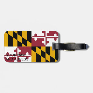 Luggage Tag with Flag of Maryland, USA