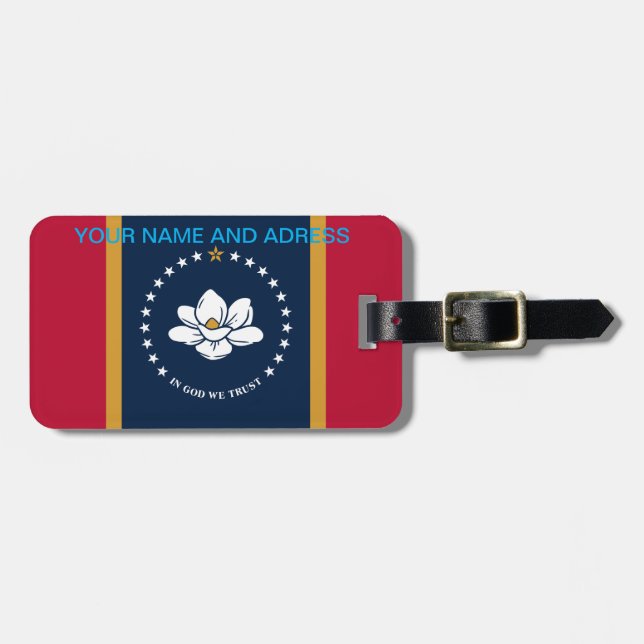 Luggage Tag with Flag of Mississippi (Front Horizontal)