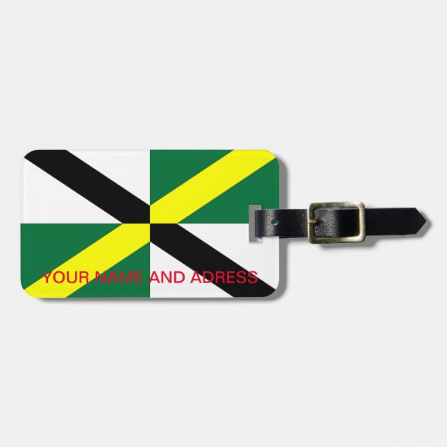 Luggage Tag with Flag of Monterey City, USA (Front Horizontal)