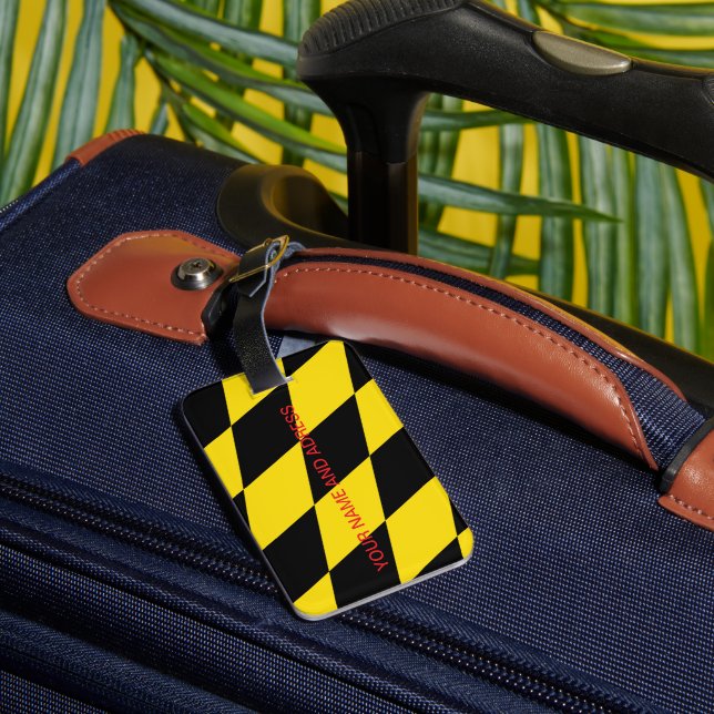 Luggage Tag with Flag of Munich, Germany (Back Insitu 3)