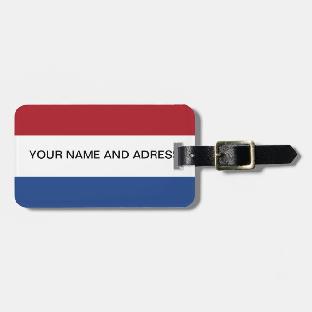 Luggage Tag with Flag of Netherlands (Front Horizontal)