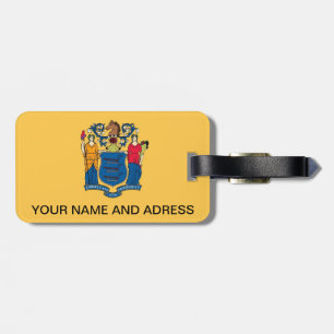 Luggage Tag with Flag of New Jersey, USA