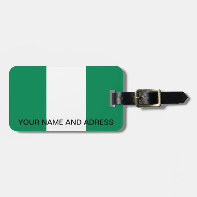 Luggage Tag with Flag of Nigeria (Front Horizontal)