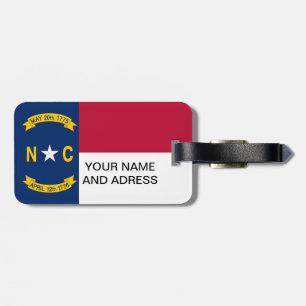 Luggage Tag with Flag of North Carolina, USA