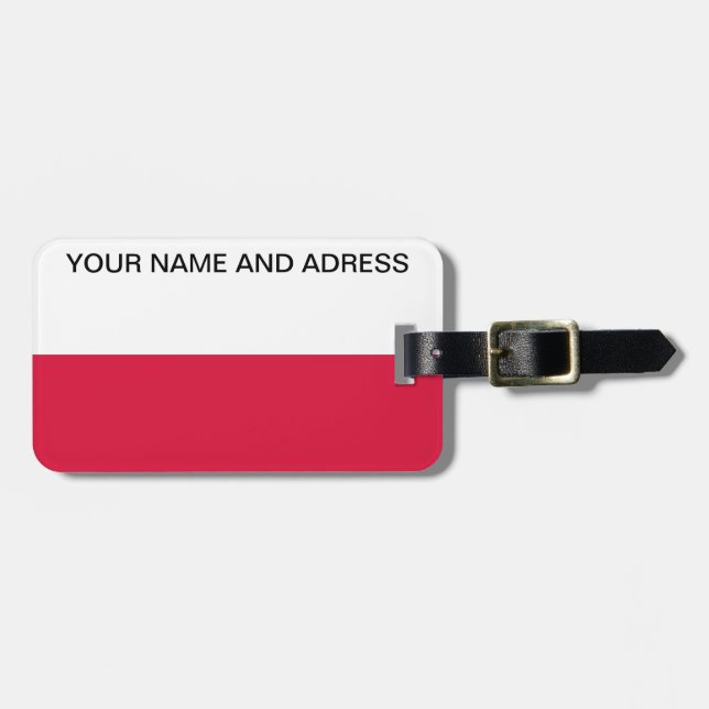 Luggage Tag with Flag of Poland (Front Horizontal)