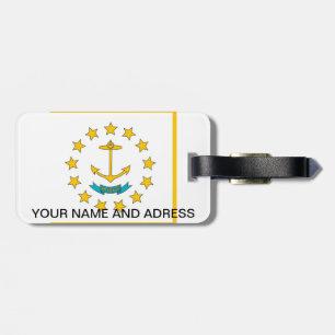 Luggage Tag with Flag of Rhode Island, USA