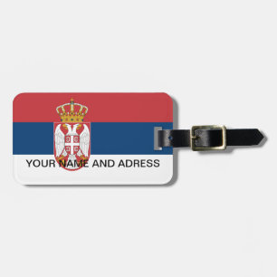 Luggage Tag with Flag of Serbia