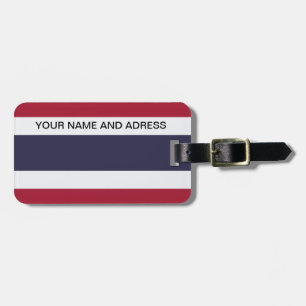 Luggage Tag with Flag of Thailand