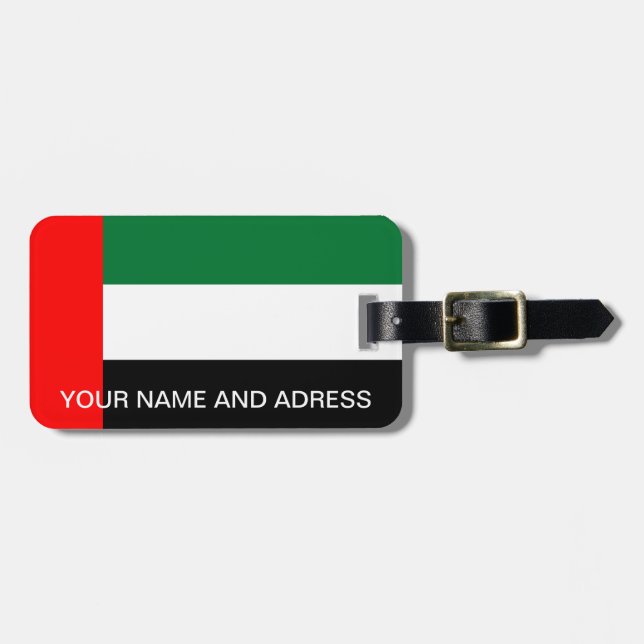 Luggage Tag with Flag of United Arab Emirates (Front Horizontal)