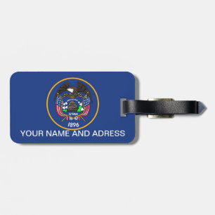 Luggage Tag with Flag of Utah, USA