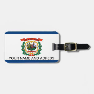 Luggage Tag with Flag of West Virginia, USA