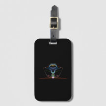 Luggage Tag with Neon Diamond Design