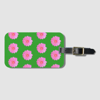 Luggage Tag with pink dahlia print by Jo Images