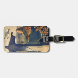Luggage Tag with Vintage Rio de Janeiro Print