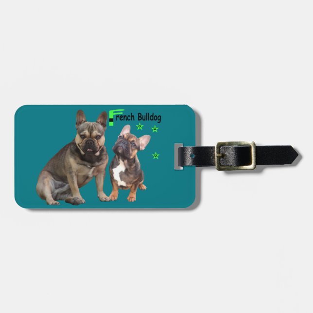 Luggage tags French Bulldogs (Front Horizontal)