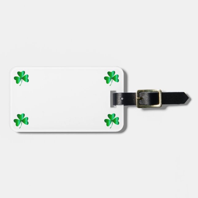 Luggage Travel Tag with Shamrock Design (Front Horizontal)