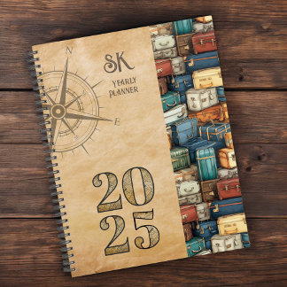 Luggage Travel Themed Hardcover Spiral Planner