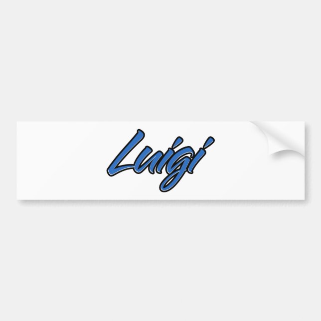 Luigi Name blue Aufkleber Sticker Autoaufkleber (Front)