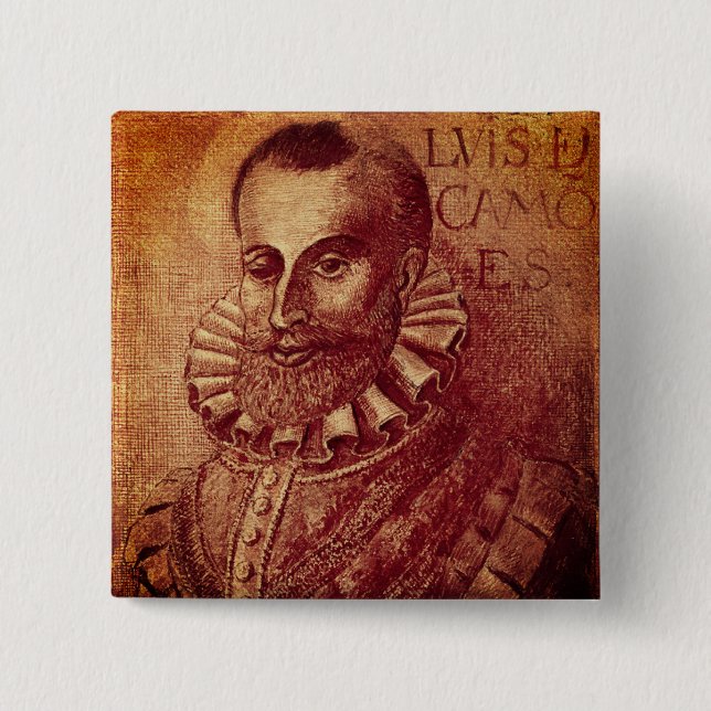Luís de Camões 2 Inch Square Button (Front)