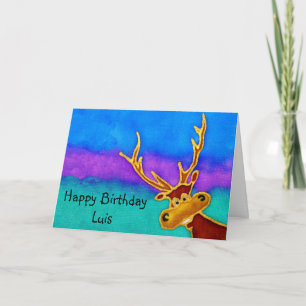 Luis, Joyeux anniversaire stupide carte de cerf