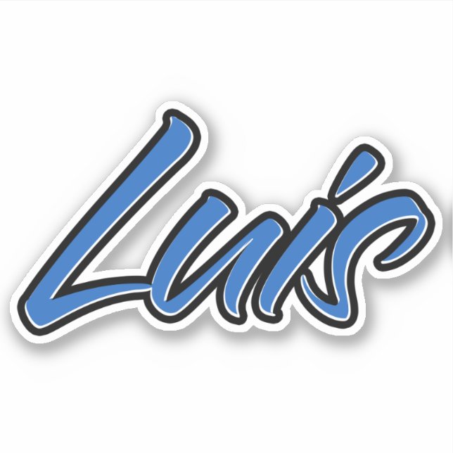 Luis Name Blue Autocollant Sticker Stickerset (Devant)